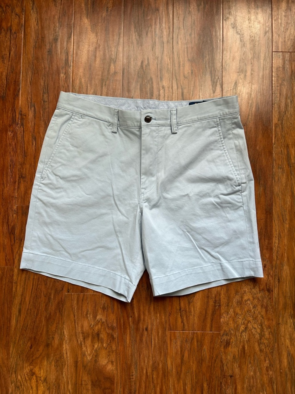 Polo Ralph Lauren Mens Chino Classic Fit 97% Cotton Shorts Light Blue Size 33